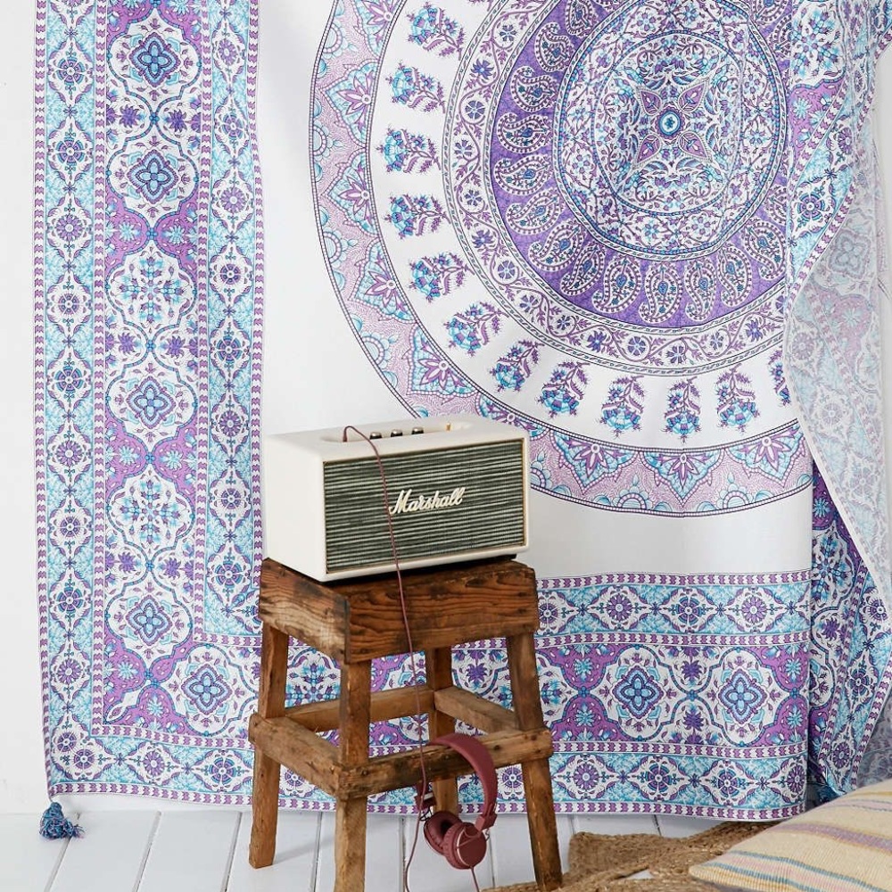 Lavender & Sky Paisley Mandala Tapestry